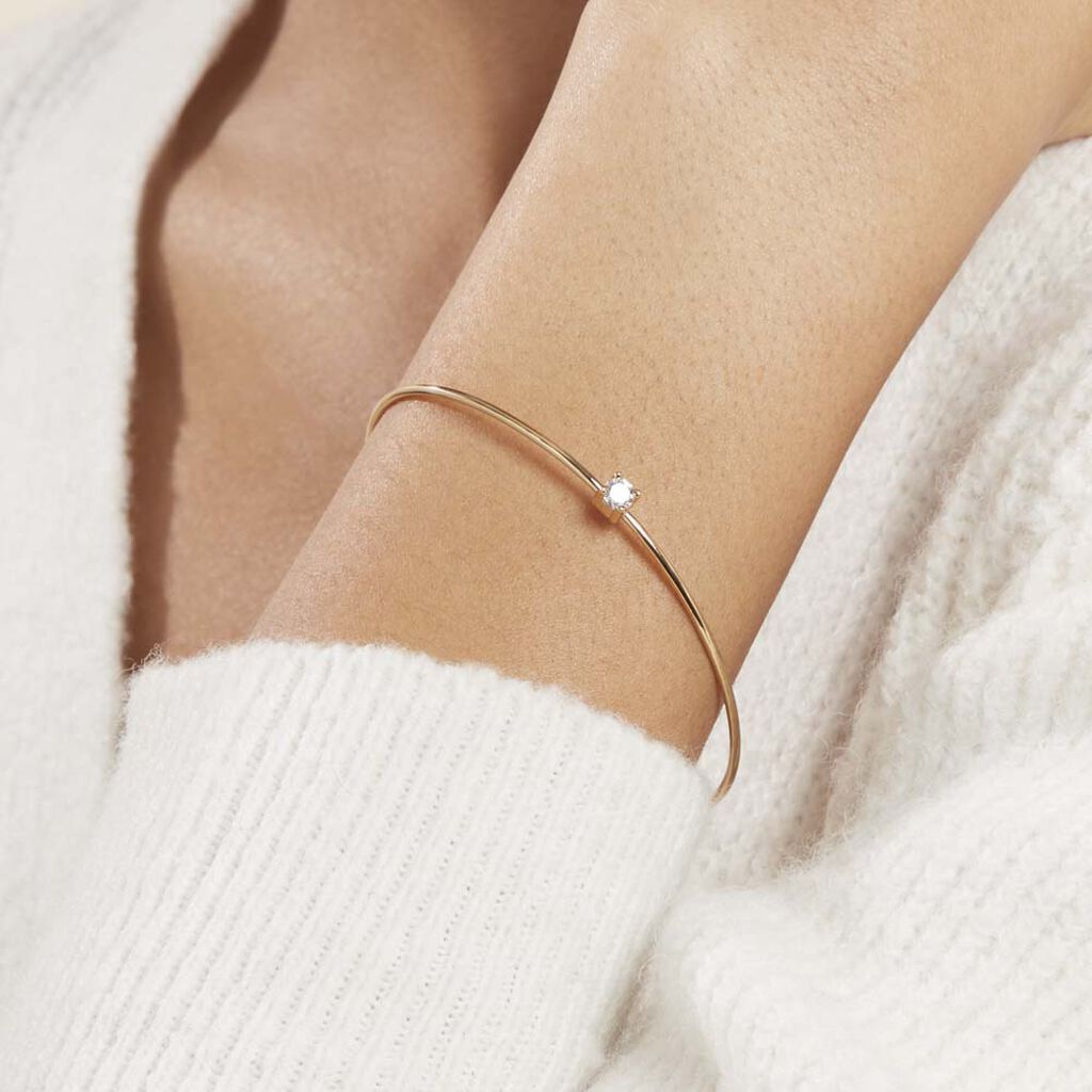 Bracelet Jonc Plaqué Or Jaune Nilay Oxyde De Zirconium - Bracelets Femme | Histoire d’Or