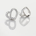 Boucles D'oreilles Puces Dorthea Argent Blanc Oxyde De Zirconium - Boucles d'oreilles empierr&eacute;es Femme | Histoire d&rsquo;Or