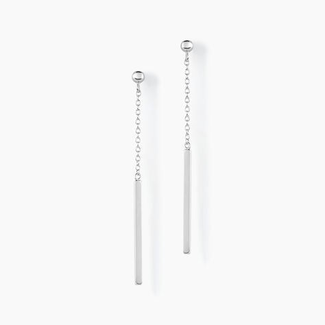 Boucles D'oreilles Pendantes Katell Argent Blanc - Boucles d'oreilles fantaisie Femme | Histoire d’Or