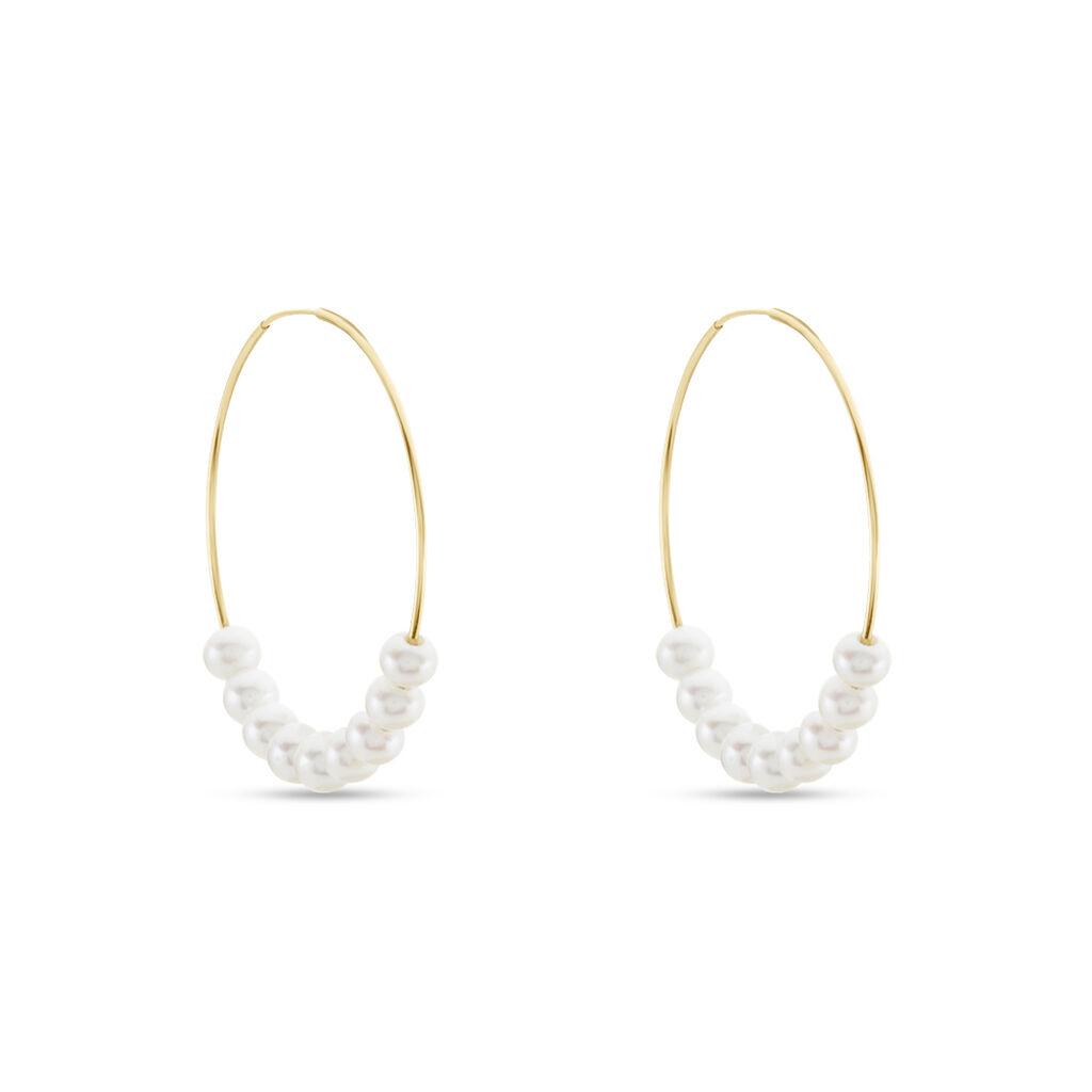 Créoles Or Jaune Alondra Perles De Culture - Boucles d'oreilles créoles Femme | Histoire d’Or