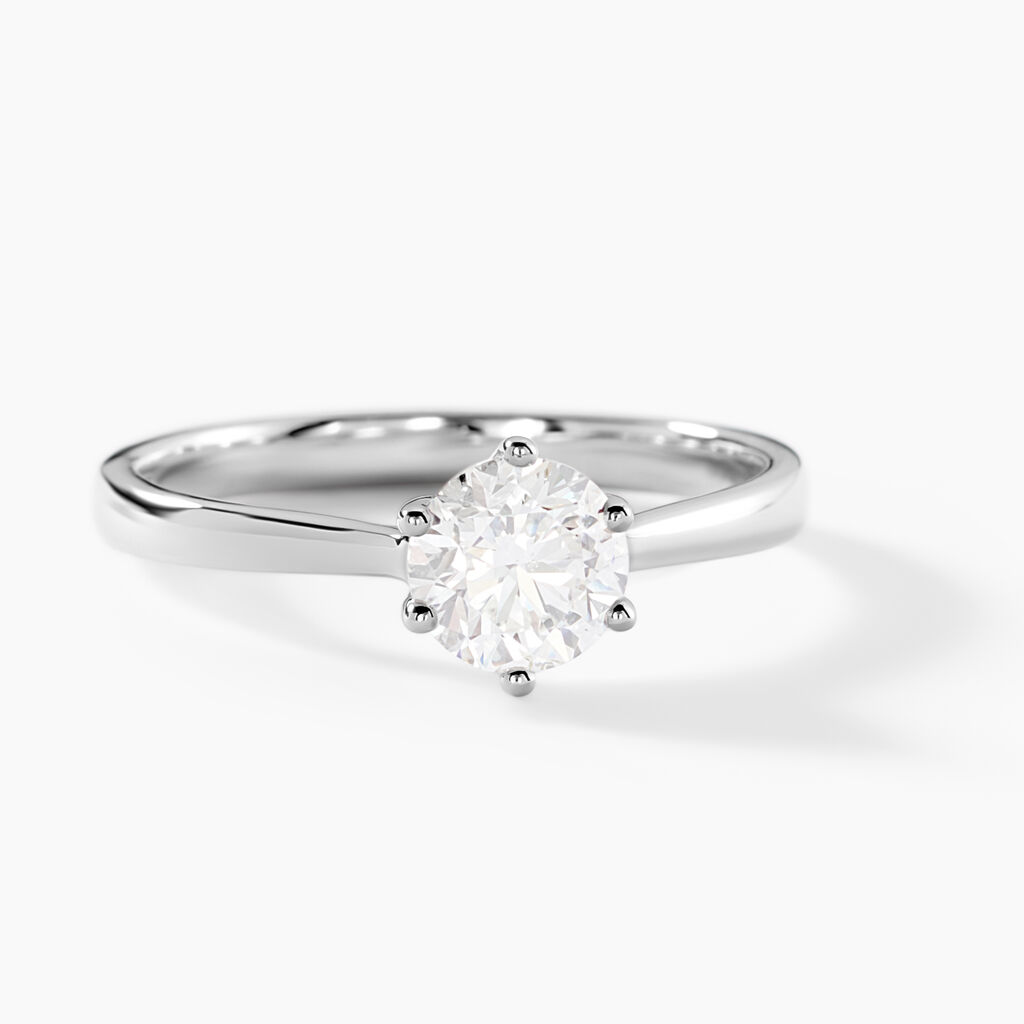 Bague Solitaire Athena Or Blanc Diamant - Bagues solitaires Femme | Histoire d&rsquo;Or