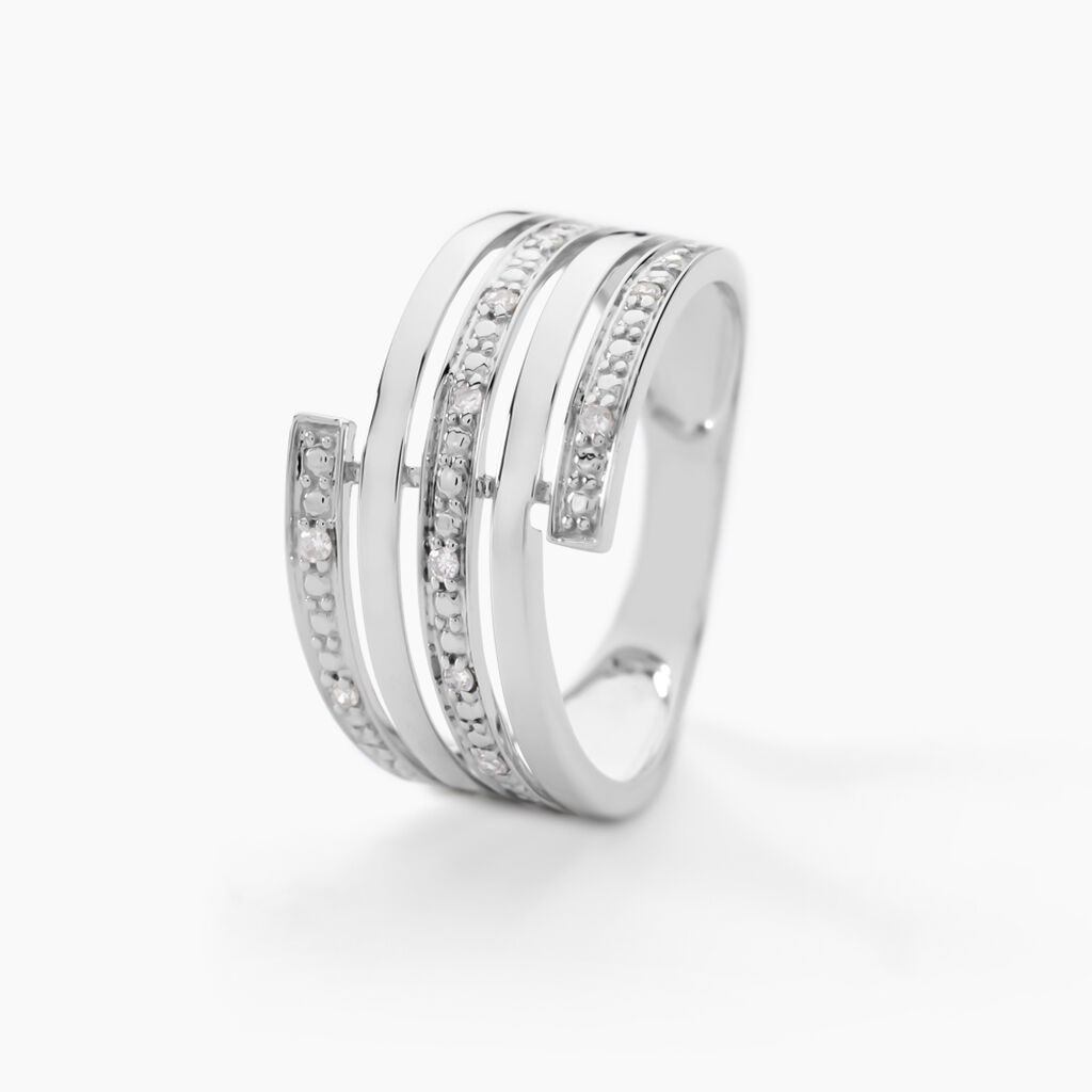 Bague Eleonore Or Blanc Diamant - Bagues avec pierre Femme | Histoire d&rsquo;Or