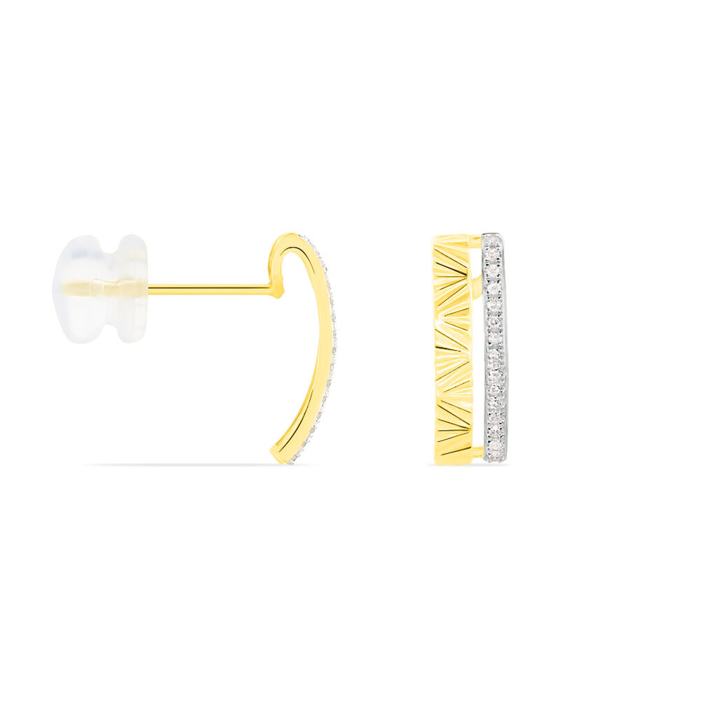 Boucles D'oreilles Puces Belinda Or Jaune Diamant - Clous d'oreilles Femme | Histoire d&rsquo;Or