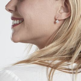 Boucles D'oreilles Pendantes Mentoura Or Blanc Diamant Synthétique - Boucles d'oreilles pendantes Femme | Histoire d’Or