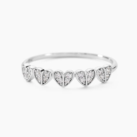 Bague Declaration Argent Blanc Oxyde De Zirconium - Bagues avec pierre Femme | Histoire d’Or