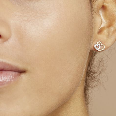 Boucles D'oreilles Puces Marineta Or Jaune Oxyde De Zirconium - Clous d'oreilles Femme | Histoire d’Or