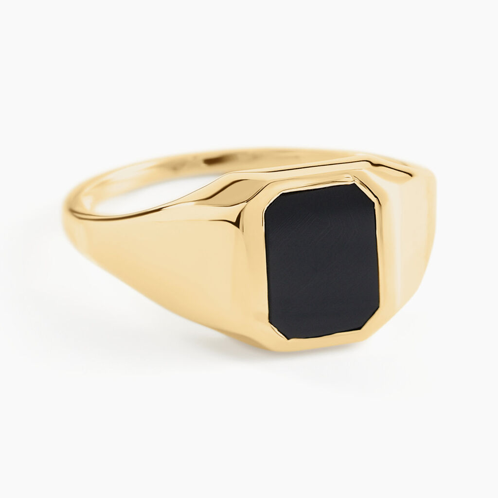Chevali&egrave;re Tertius Or Jaune Onyx - Bagues solitaires Famille | Histoire d&rsquo;Or