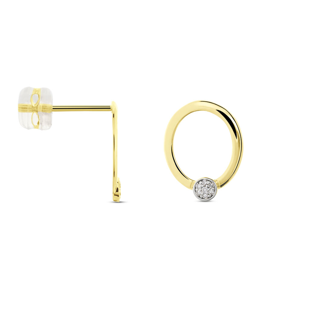 Boucles D'oreilles Puces Or Jaune Shyla Diamants - Clous d'oreilles Femme | Histoire d’Or