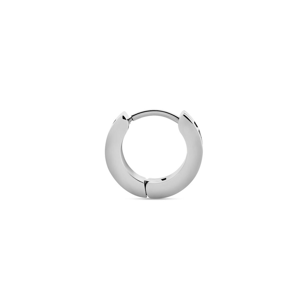 Créole Unitaire Stromboli Acier Blanc - Boucles d'oreilles créoles Homme | Histoire d’Or