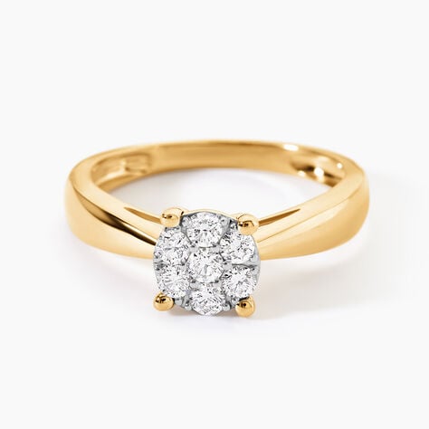 Bague Charl&egrave;ne Or Jaune Diamant Synthetique - Bagues avec pierre Femme | Histoire d&rsquo;Or