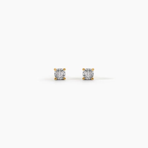 Boucles D'oreilles Puces Diamotion Or Jaune Diamant - Boucles d'oreilles pierres pr&eacute;cieuses Femme | Histoire d&rsquo;Or