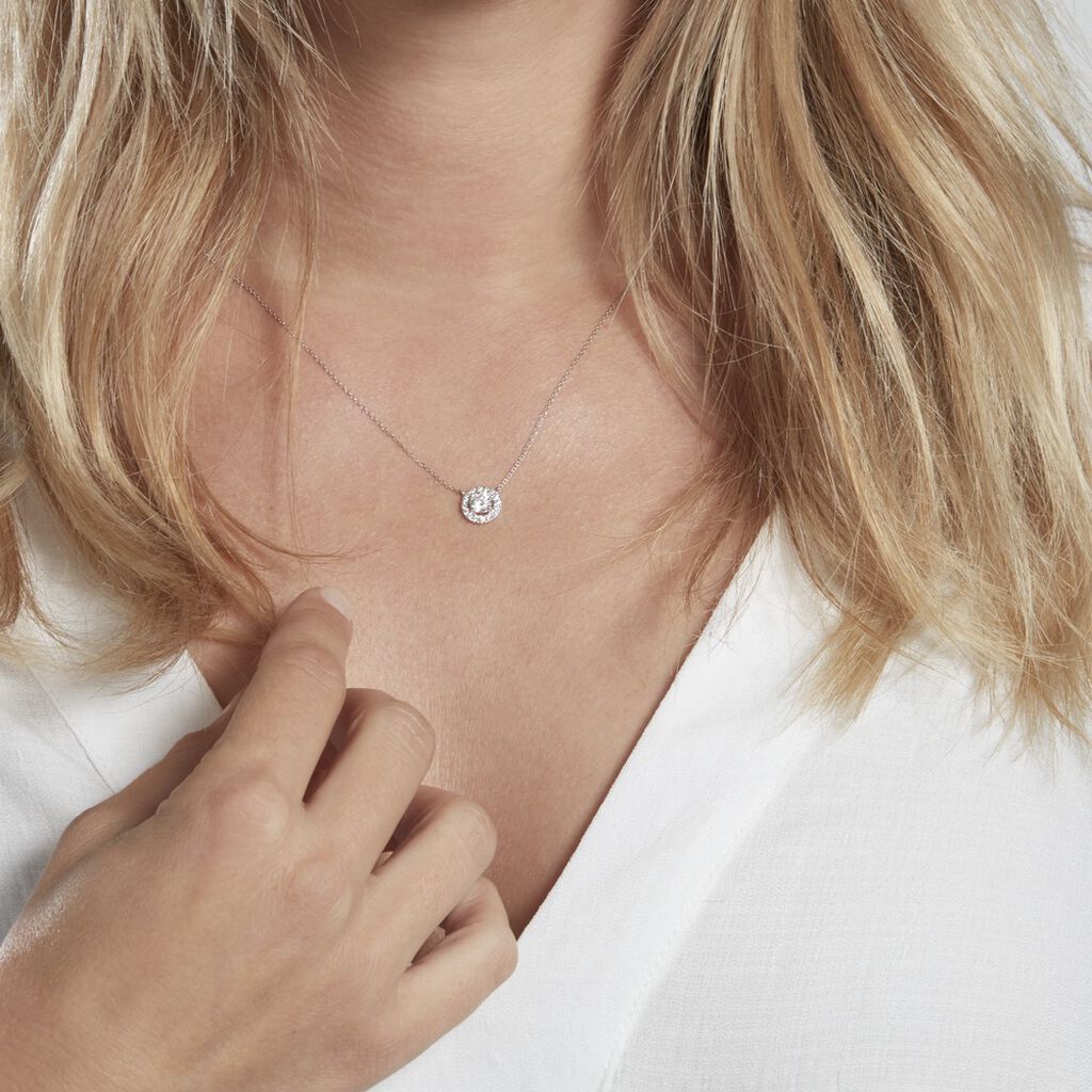 Collier Mentoura Or Blanc Diamant Synthétique - Colliers Femme | Histoire d’Or