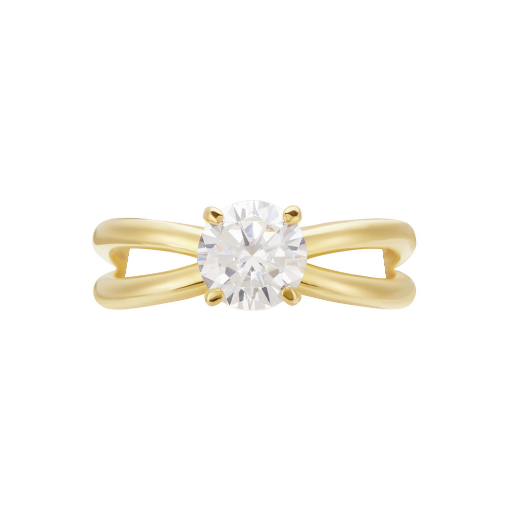 Bague Gen Plaqué Or Oxyde De Zirconium - Bagues solitaires Femme | Histoire d’Or