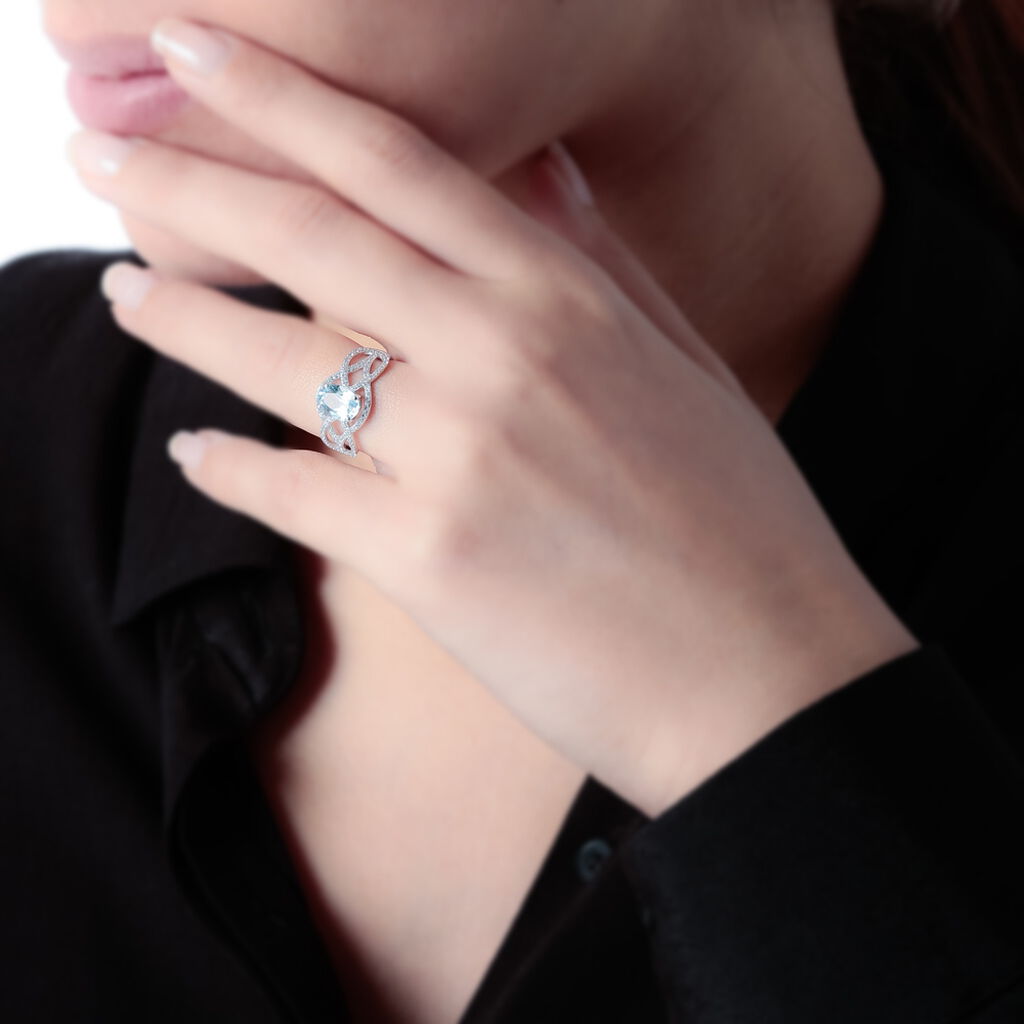 Bague Tina Or Blanc Topaze Et Diamant - Bagues solitaires Femme | Histoire d’Or