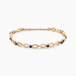 Bracelet Plaqué Or Kelian Oxydes De Zirconium Et Pierres Bleues - Bracelets Femme | Histoire d’Or