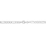 Collier Or Blanc Maille Altern&eacute;e 1/3 - Chaines Homme | Histoire d&rsquo;Or