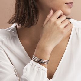 Bracelet Jonc Adel Acier Blanc - Bracelets fantaisie Femme | Histoire d’Or