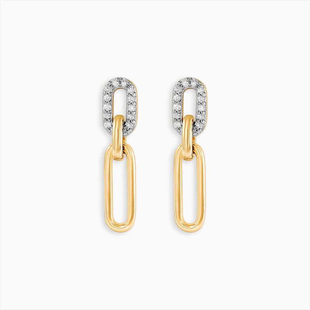 Boucles D'oreilles Pendantes Infinite Love Or Jaune Diamant - Boucles d'oreilles pendantes Femme | Histoire d&rsquo;Or