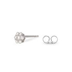 Boucles D'oreilles Puces Magnolia Or Blanc Diamant - Clous d'oreilles Femme | Histoire d&rsquo;Or