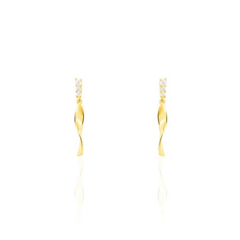 Boucles D'oreilles Pendantes Kristina Or Jaune Oxyde De Zirconium - Boucles d'oreilles pendantes Femme | Histoire d’Or