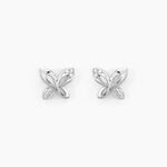 Boucles D'oreilles Puces Papillon Or Blanc Diamant - Clous d'oreilles Femme | Histoire d&rsquo;Or