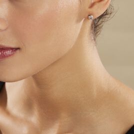 Boucles D'oreilles Puces Iloa Argent Blanc - Boucles d'oreilles fantaisie Femme | Histoire d’Or