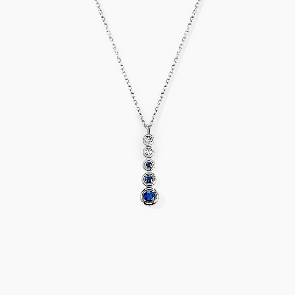 Collier Josephine Or Blanc Saphir Et Diamant