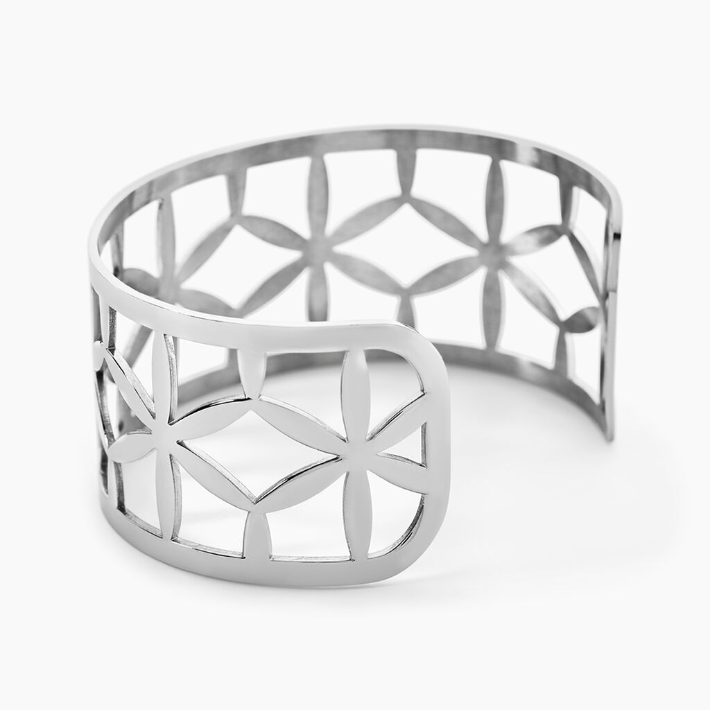 Bracelet Jonc Milda Acier Blanc - Bracelets joncs Femme | Histoire d&rsquo;Or