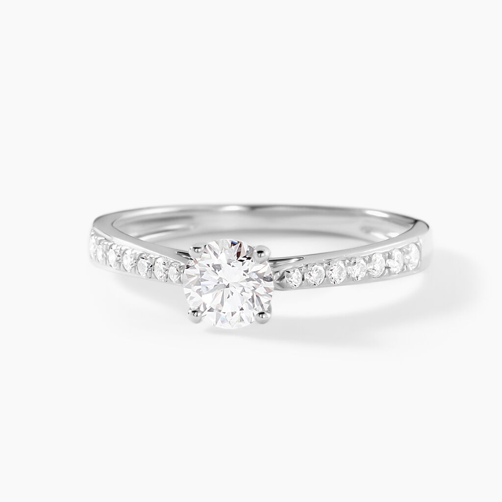 Bague Solitaire Hemera Or Blanc Diamant Synthetique - Bagues solitaires Femme | Histoire d&rsquo;Or