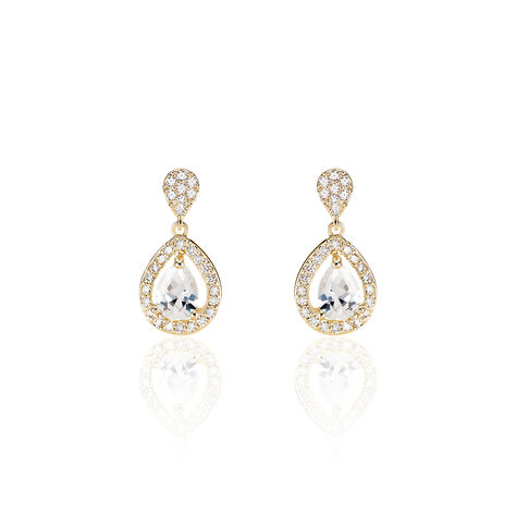 Boucles D'oreilles Pendantes Brigita Plaqué Or Jaune Oxyde - Boucles d'oreilles fantaisie Femme | Histoire d’Or