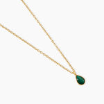 Collier Ondee Argent Dor&eacute; A L'Or 750/1000 Malachite - Colliers Femme | Histoire d&rsquo;Or
