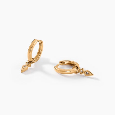 Créoles Lysandra Plaqué Or Doré Oxyde De Zirconium - Boucles d'oreilles créoles Femme | Histoire d’Or