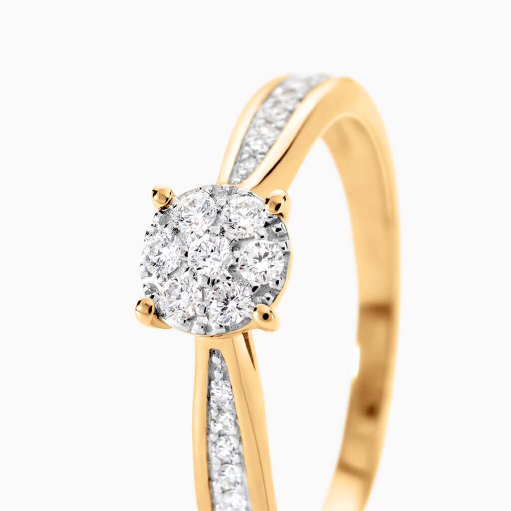 Bague Or Jaune Celia Diamants - Bagues avec pierre Femme | Histoire d&rsquo;Or