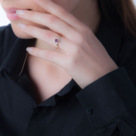 Bague Eva Or Jaune Grenat Et Diamant - Bagues solitaires Femme | Histoire d’Or