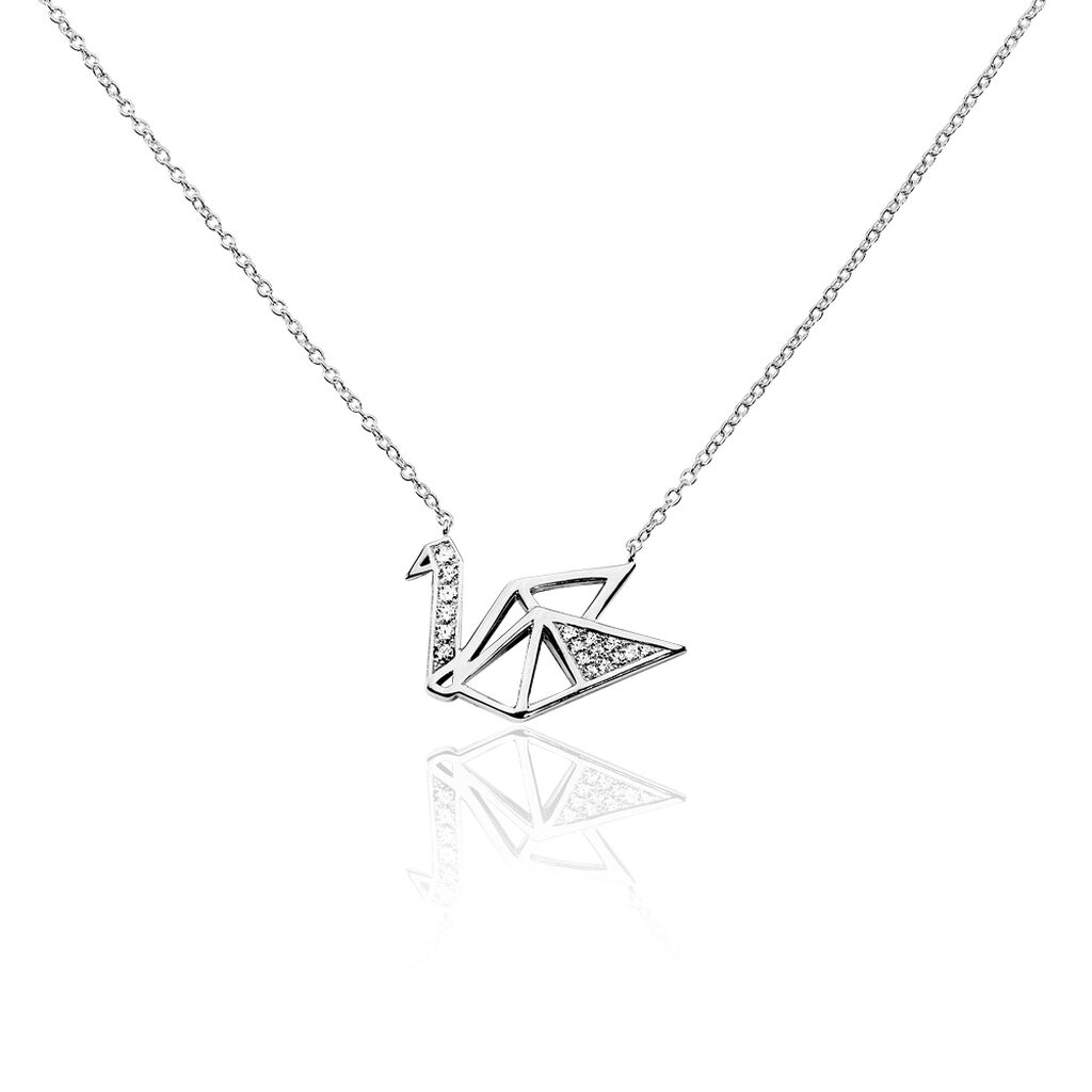 Collier Origami Argent Blanc Oxyde De Zirconium - Colliers fantaisie Femme | Histoire d’Or