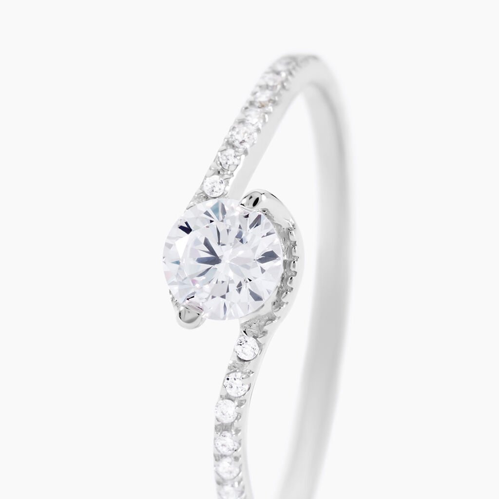 Bague Olly Or Blanc Oxyde De Zirconium - Bagues solitaires Femme | Histoire d&rsquo;Or