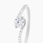 Bague Olly Or Blanc Oxyde De Zirconium - Bagues solitaires Femme | Histoire d&rsquo;Or