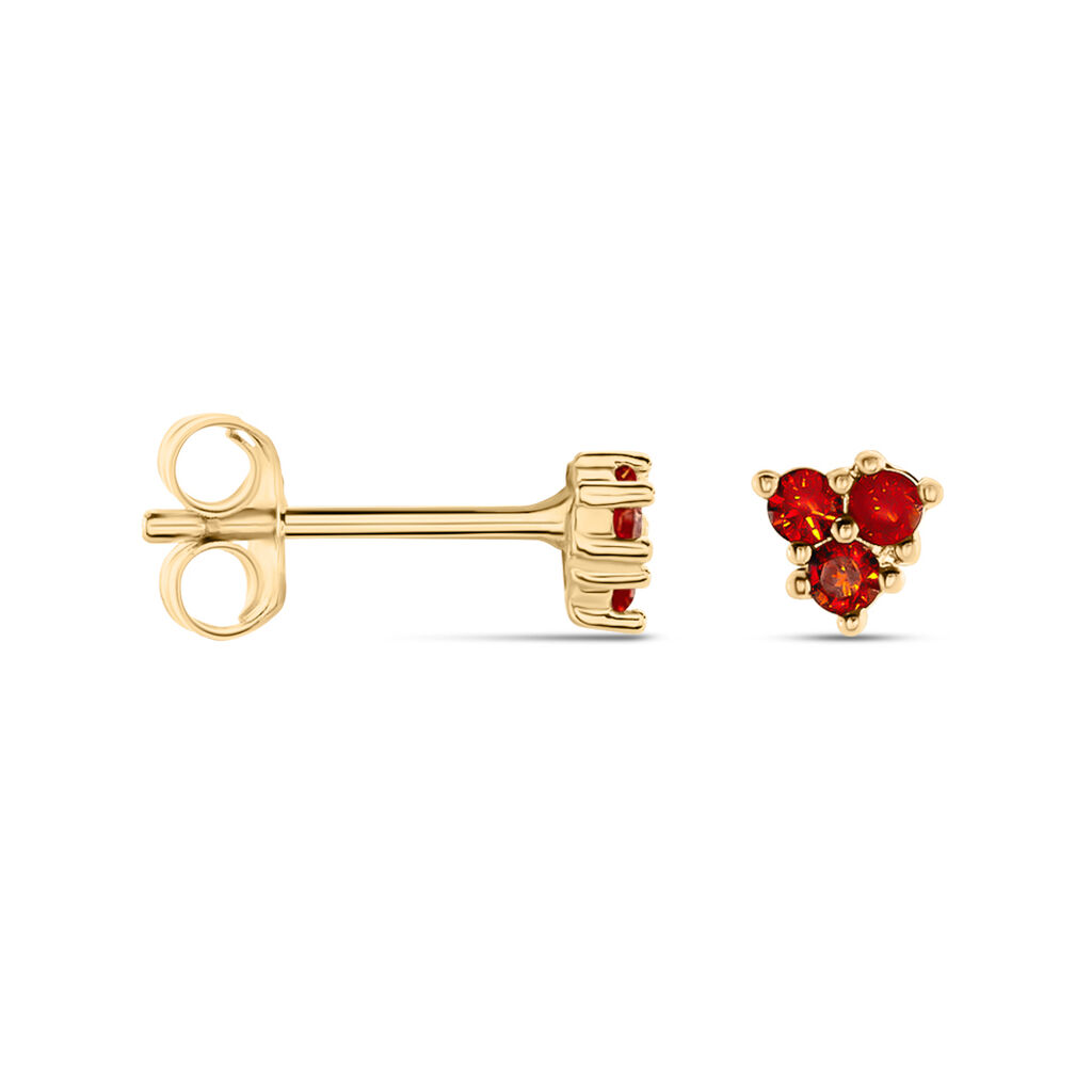 Boucles D'oreilles Puces Istoria Plaqué Or Jaune Oxyde De Zirconium - Boucles d'oreilles fantaisie Femme | Histoire d’Or