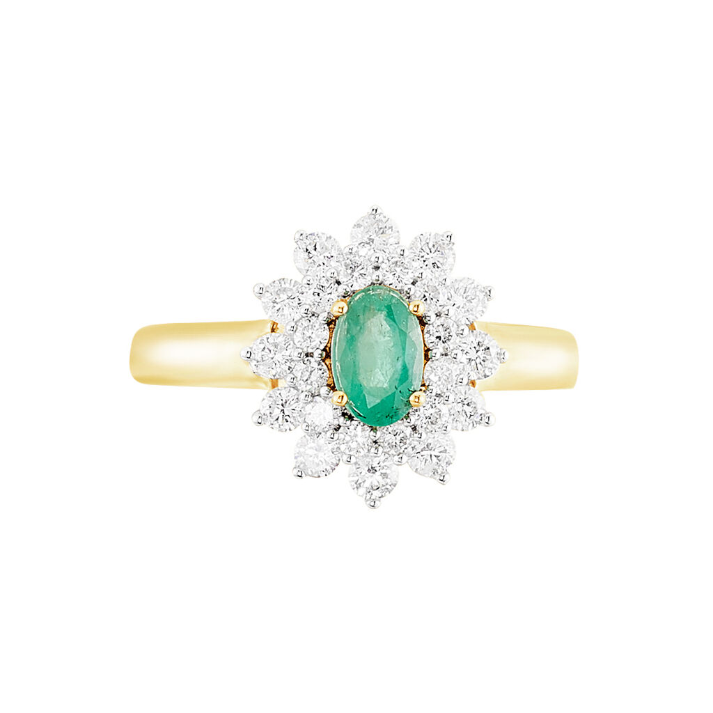 Bague Ivan Or Jaune Emeraude Et Diamant - Bagues solitaires Femme | Histoire d’Or