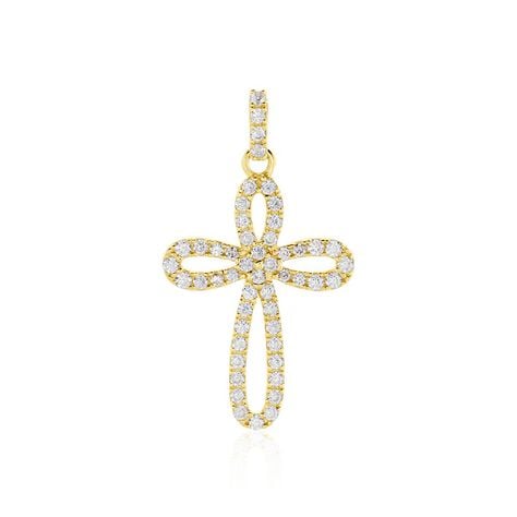 Pendentif Chastity Or Jaune Oxyde De Zirconium - Pendentifs Communion Femme | Histoire d&rsquo;Or