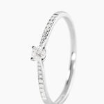 Bague Solitaire Hemera Or Blanc Diamant - Bagues solitaires Femme | Histoire d&rsquo;Or