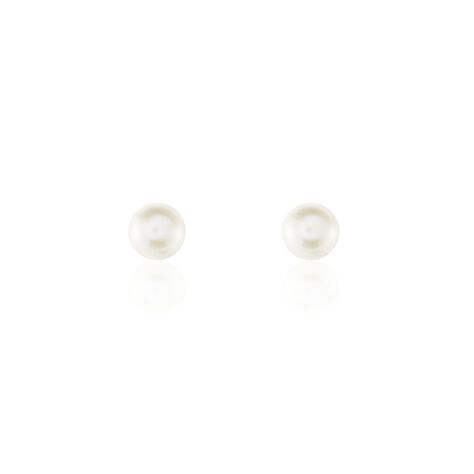Boucles D'oreilles Puces Suki Rondes Nacres Or Jaune Perle De Culture - Clous d'oreilles Femme | Histoire d’Or