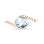 Bague Loriane Or Rose Topaze Et Oxyde De Zirconium - Bagues solitaires Femme | Histoire d&rsquo;Or