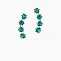 Boucles D'oreilles Puces Karrie Argent Blanc Oxyde De Zirconium