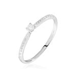 Bague Solitaire Hemera Or Blanc Diamant - Bagues solitaires Femme | Histoire d&rsquo;Or
