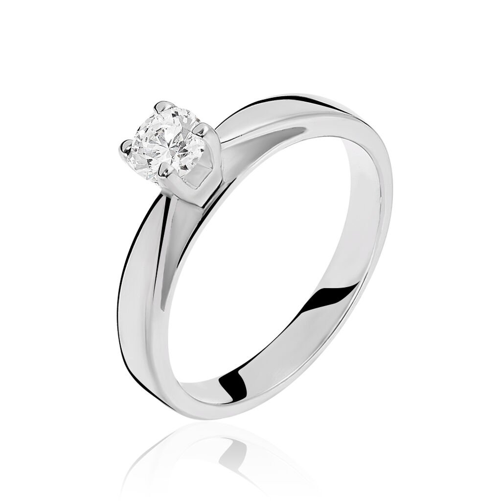Bague Solitaire Loren Or Blanc Diamant - Bagues solitaires Femme | Histoire d&rsquo;Or