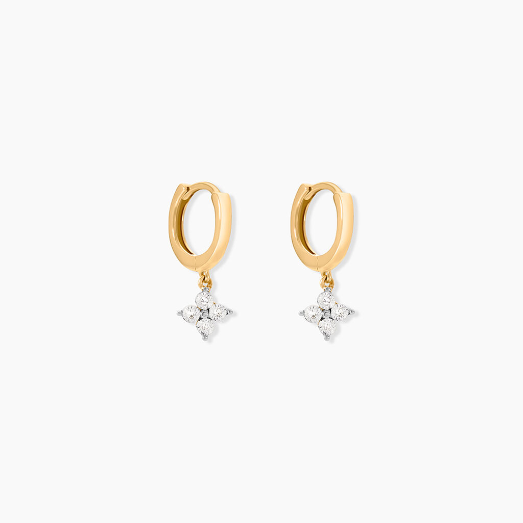 Bijoux D'Oreilles Eternal Spring Or Jaune Diamant