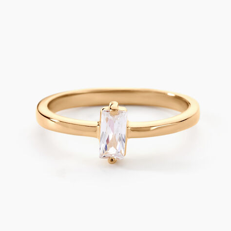 Bague Nila Plaqu&eacute; Or Jaune Oxyde De Zirconium - Bagues solitaires Femme | Histoire d&rsquo;Or