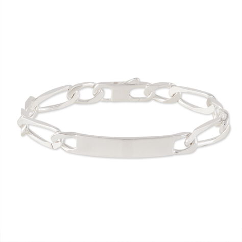 Bracelet Identit&eacute; Vila Maille Alternee 1/2 Argent Blanc - Gourmettes Homme | Histoire d&rsquo;Or