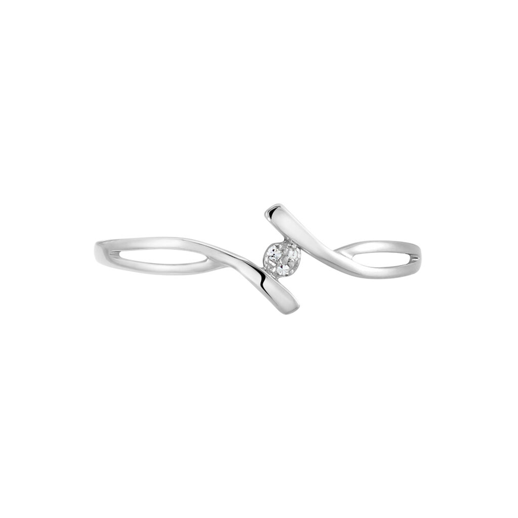 Bague Or Blanc Aatto Diamants - Bagues avec pierre Femme | Histoire d’Or
